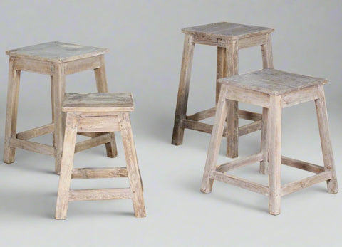 Reclaimed Timber square  stool/ Side Table 272419B