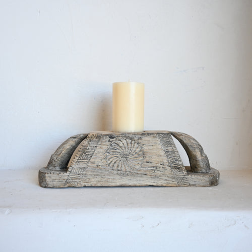 Indian Carved Base Candle stand 296923 B