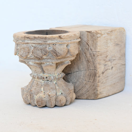 Indian Carved Candle stand 298111 A