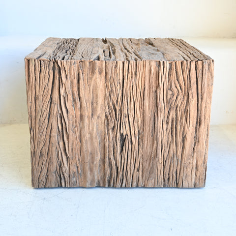 Reclaimed Timber square  stool/ Side Table 272419B