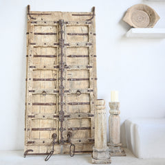 Antique Carved Door Panel with Metal Detail 285645